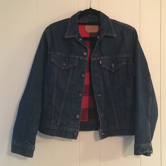 levi's checkered denim jacket